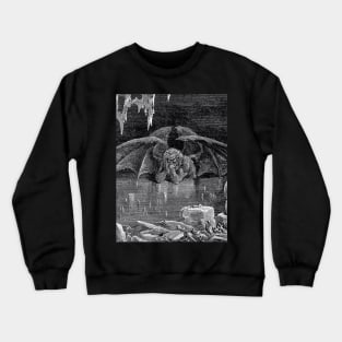 Lucifer, King of hell 1861 by Paul Gustave Dore Crewneck Sweatshirt